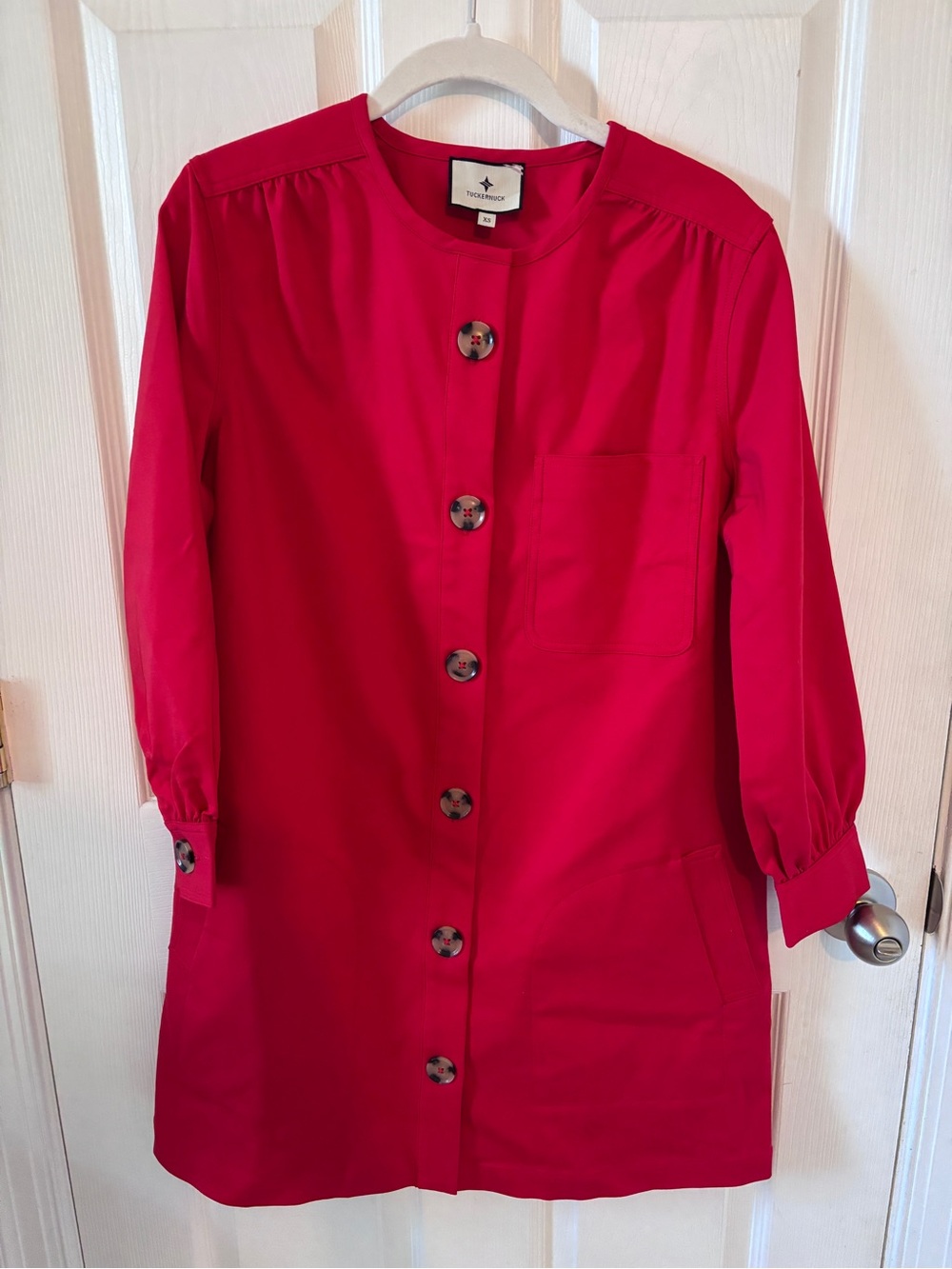 Tuckernuck Red Blake Button-Up Long-Sleeve Dress